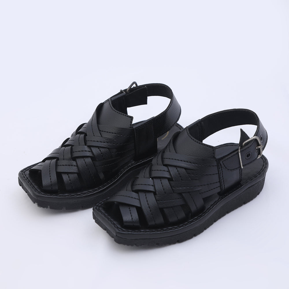 Boys Peshawari Sandal - Black, Boys Sandals, Chase Value, Chase Value