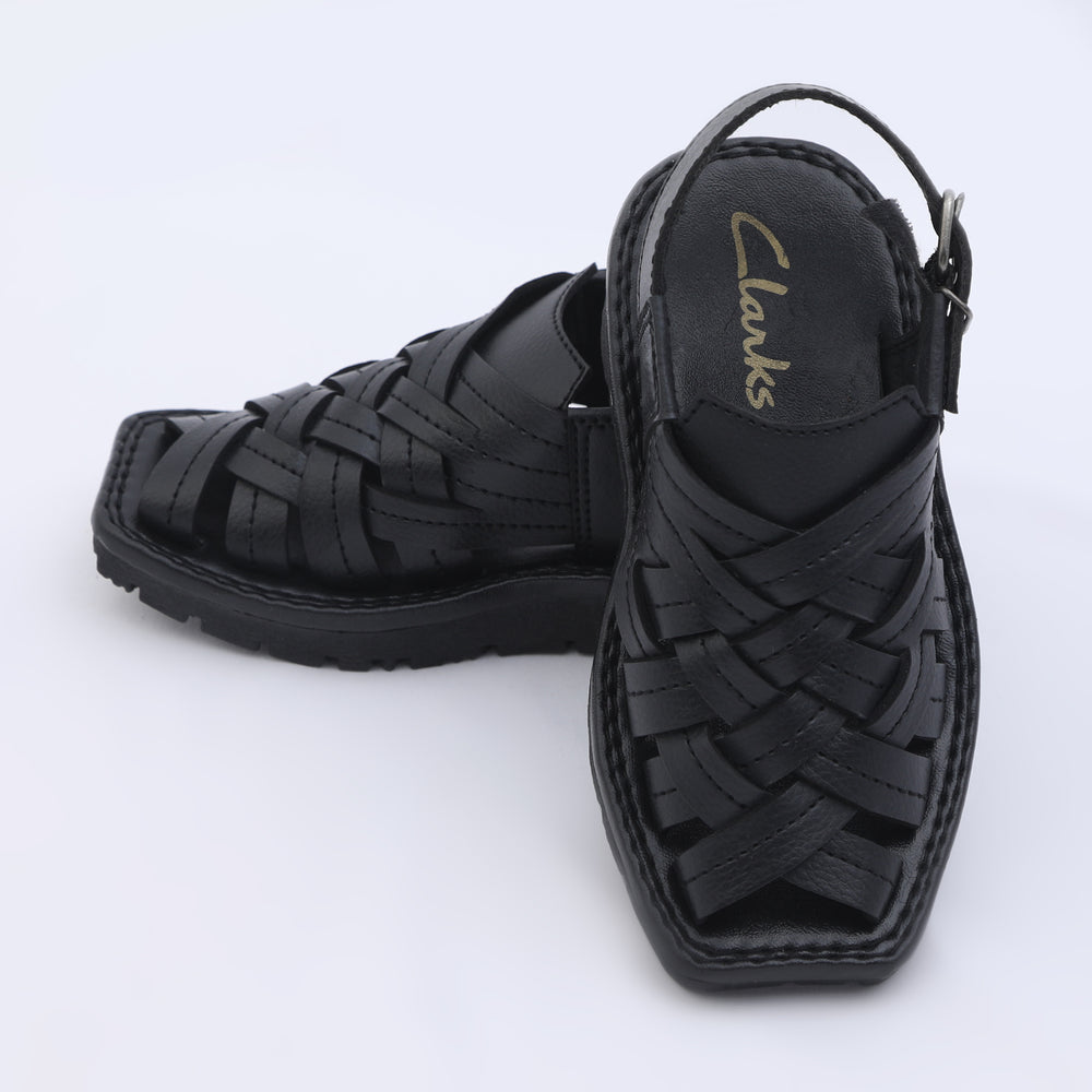 Boys Peshawari Sandal - Black, Boys Sandals, Chase Value, Chase Value