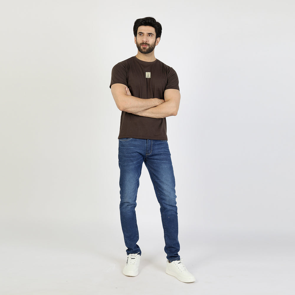 Eminent Men's Round Neck Half Sleeves T-Shirt  - Dark Brown, Men's T-Shirts & Polos, Eminent, Chase Value