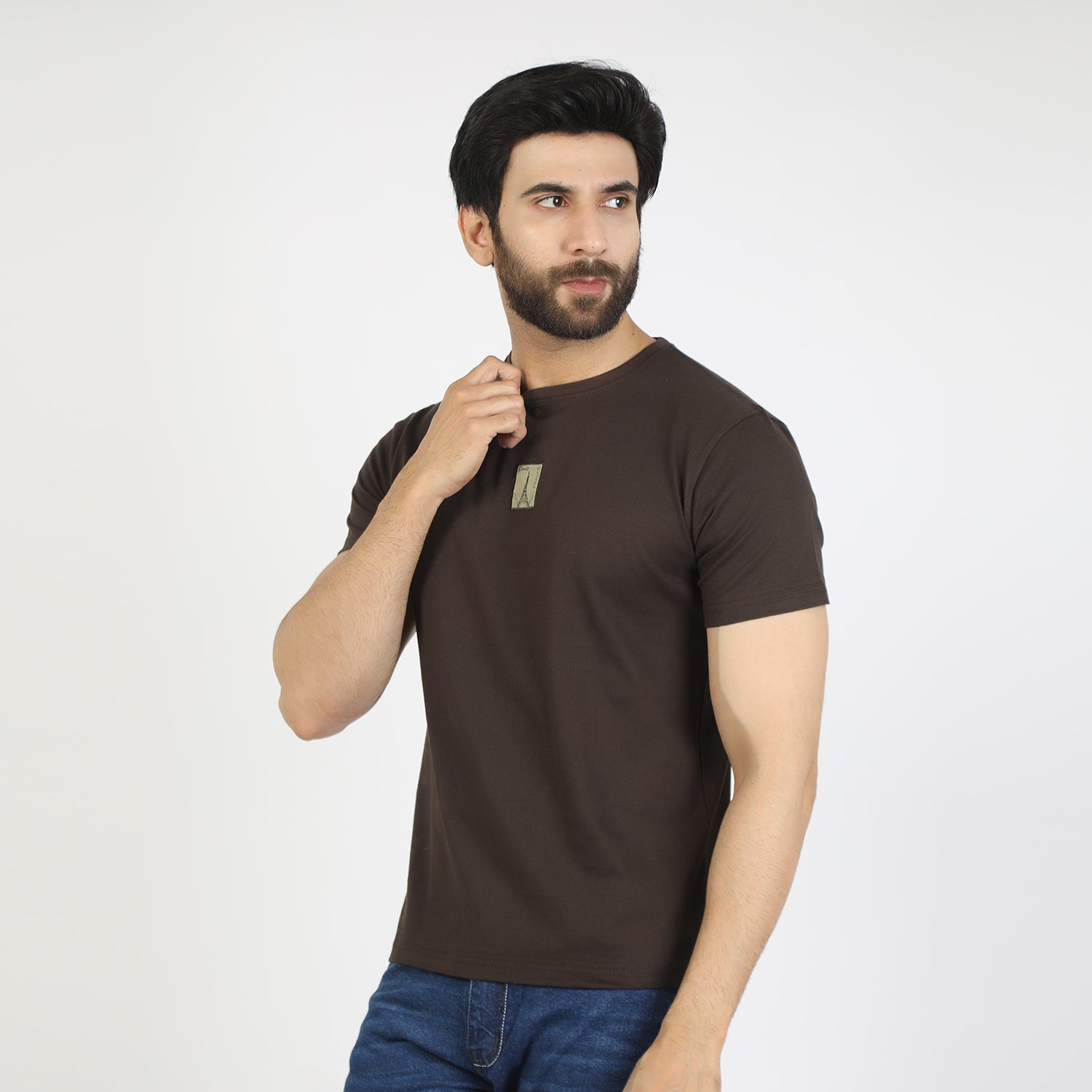 Eminent Men's Round Neck Half Sleeves T-Shirt  - Dark Brown, Men's T-Shirts & Polos, Eminent, Chase Value
