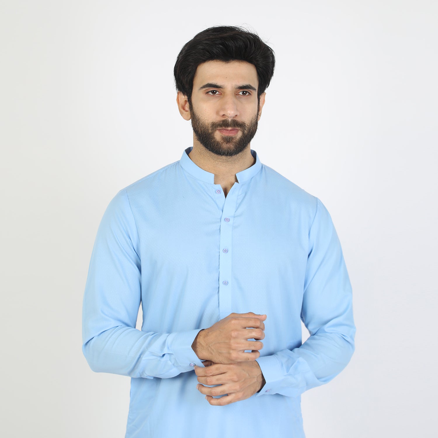 Men's Slim Fit Embroidered Shalwar Suit - Blue, Men's Shalwar Kameez, Chase Value, Chase Value