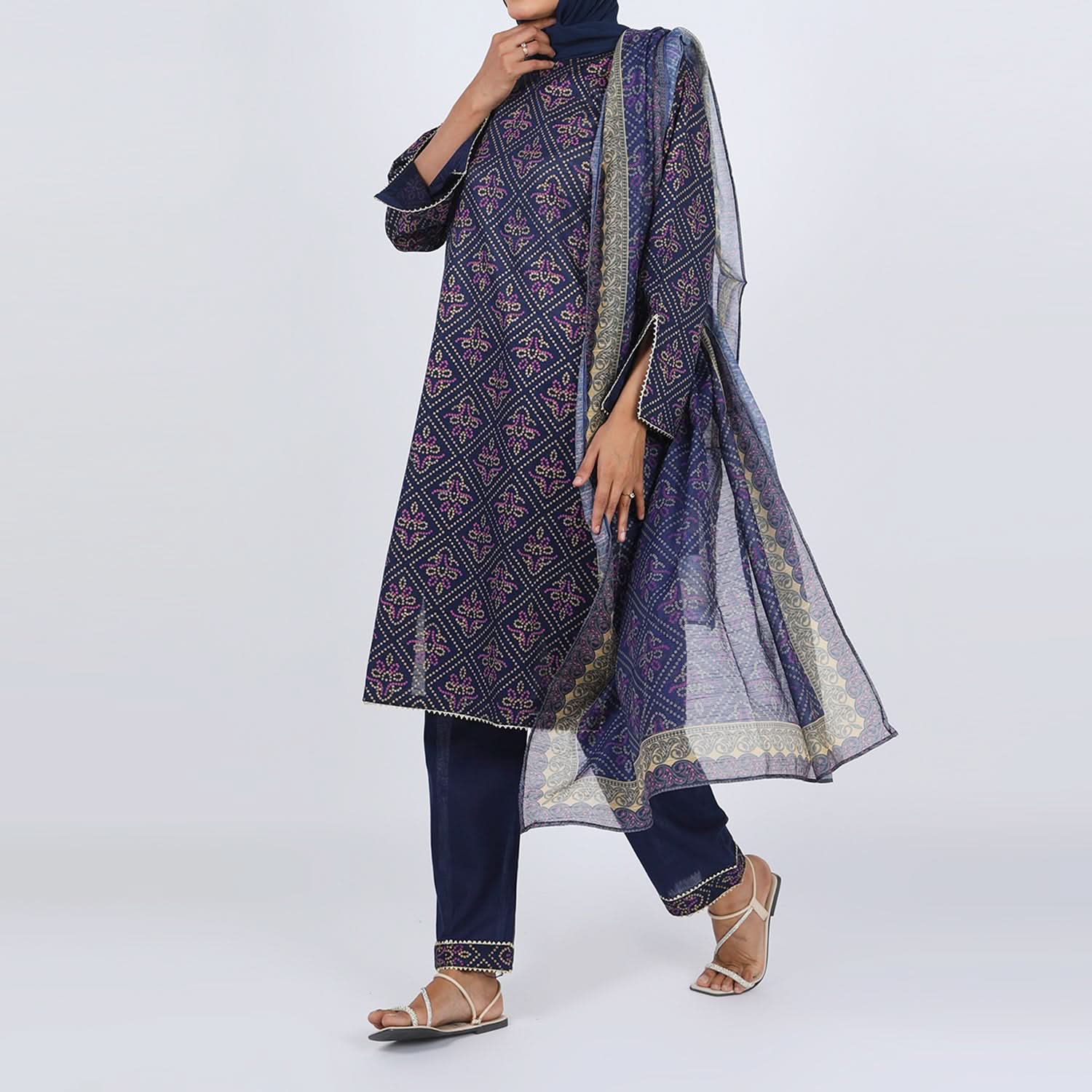 Women's Fancy 2Pcs Suit - Blue, Women Shalwar Suits, Chase Value, Chase Value