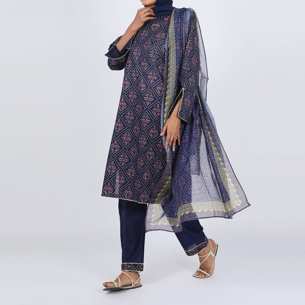 Women's Fancy 2Pcs Suit - Blue, Women Shalwar Suits, Chase Value, Chase Value