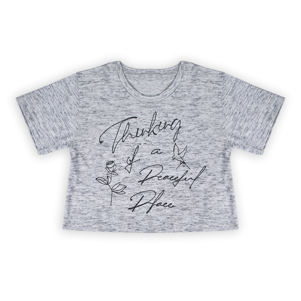 Eminent Girls Half Sleeves T-Shirt - Oatmeal, Girls T-Shirts, Eminent, Chase Value