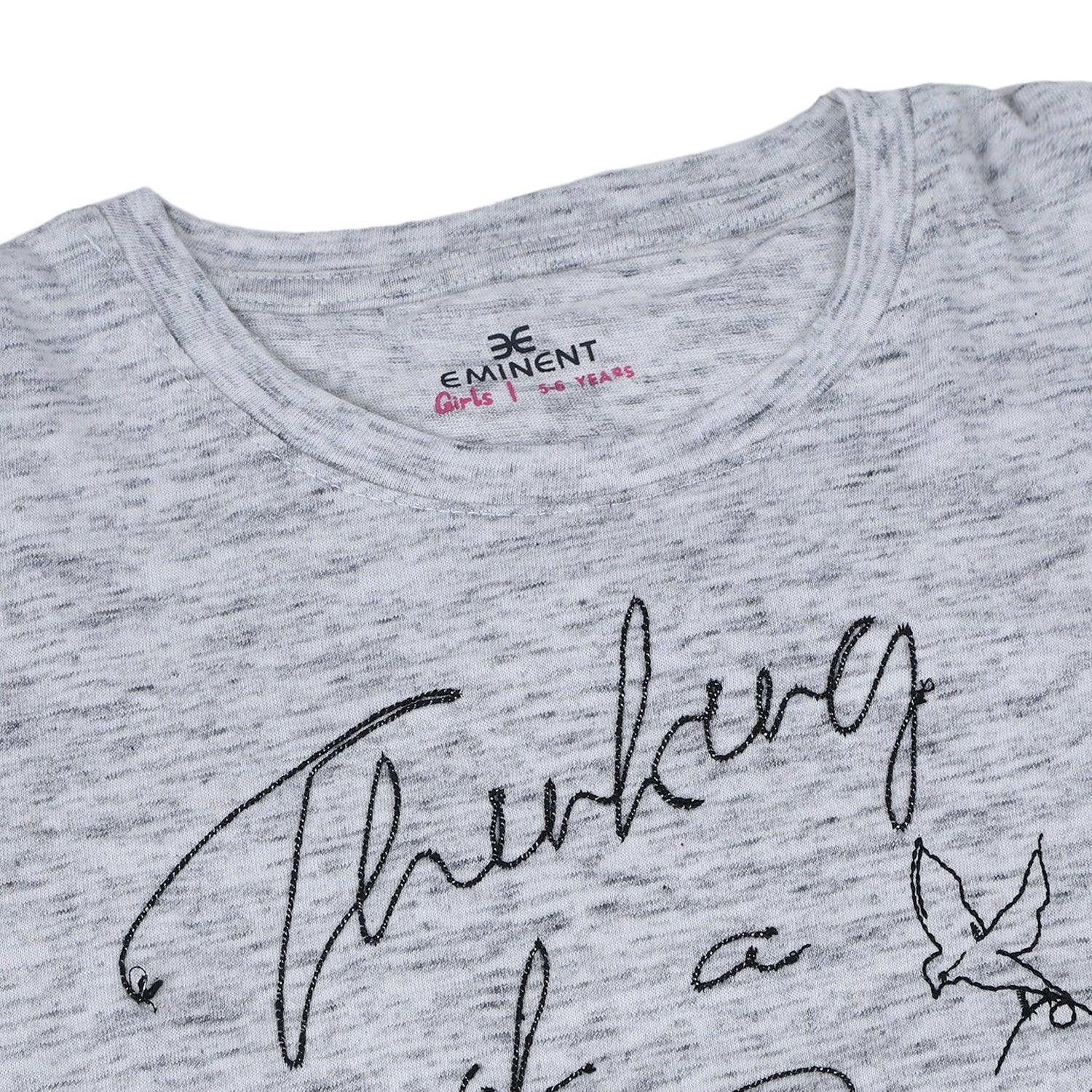 Eminent Girls Half Sleeves T-Shirt - Oatmeal, Girls T-Shirts, Eminent, Chase Value