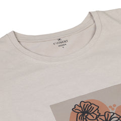Eminent Women's Half Sleeves T-Shirt - Beige