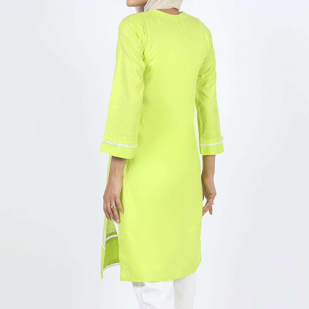 Women's Embroidered Kurti - Highlighter, Women Ready Kurtis, Chase Value, Chase Value