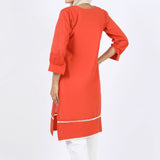 Women's Embroidered Kurti - Rust, Women Ready Kurtis, Chase Value, Chase Value