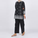 Women’s Stitched 2-Piece Cotton Suit – Black & White, Women Shalwar Suits, Eminent, Chase Value