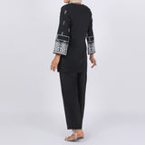 Women’s Stitched 2-Piece Cotton Suit – Black & White, Women Shalwar Suits, Eminent, Chase Value