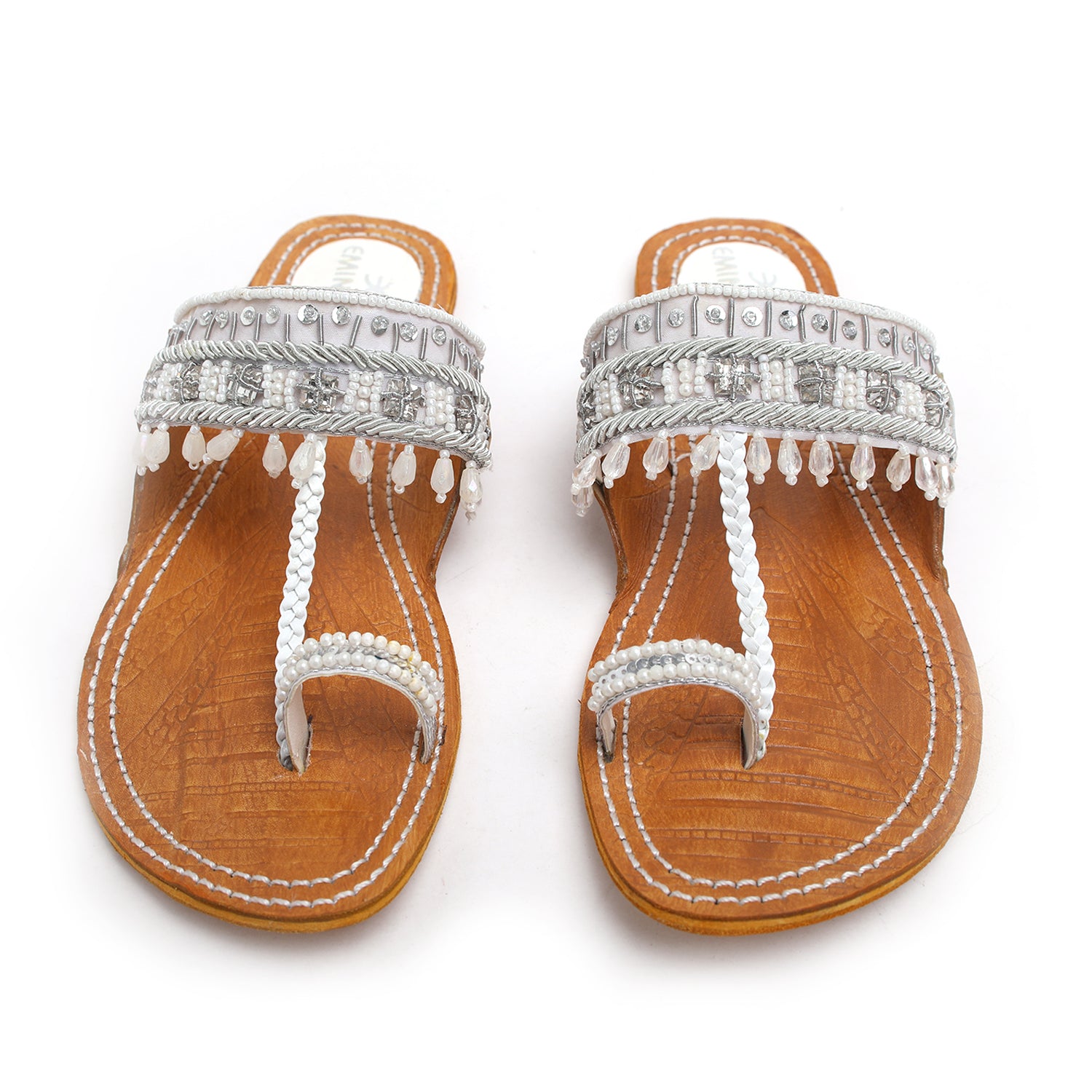 Eminent Women's Kolhapuri  Slipper - White, Women Slippers, Eminent, Chase Value