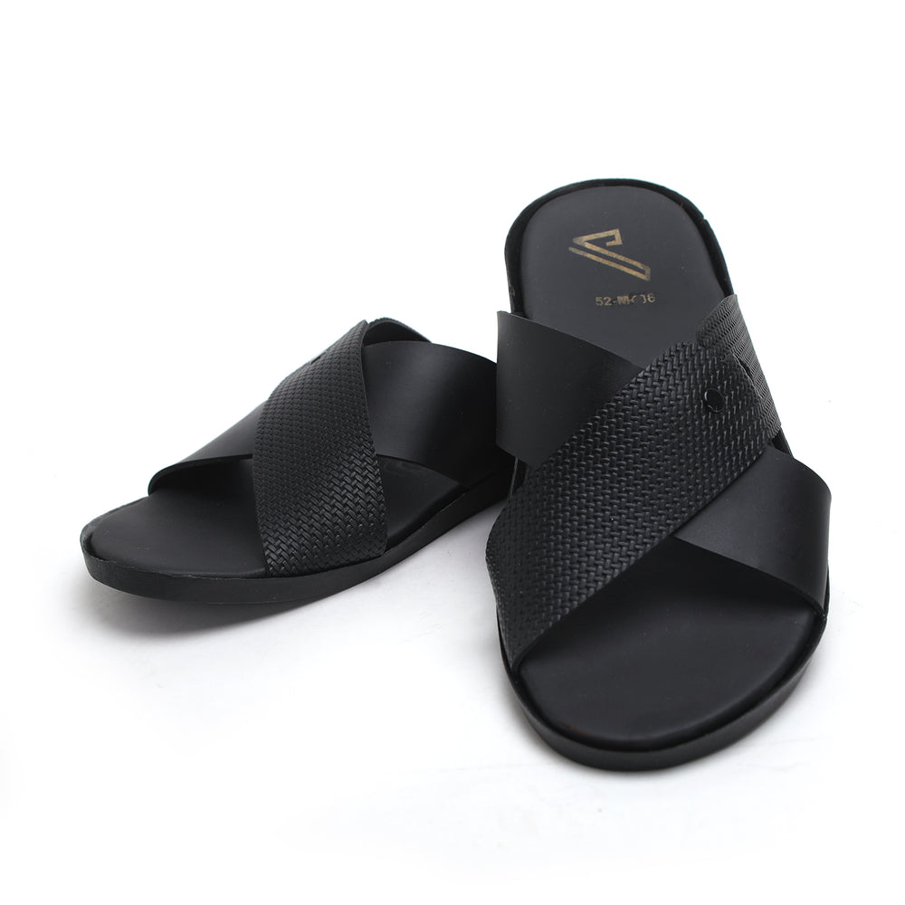 Men's Slipper - Black, Men's Slippers, Chase Value, Chase Value