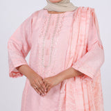 Women's Jacquard 3 Pcs Suit - Pink, Women Shalwar Suits, Chase Value, Chase Value