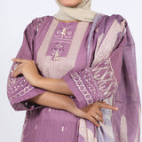 Women’s Stitched 3-Piece Doriya Suit – Pink, Women Shalwar Suits, Chase Value, Chase Value