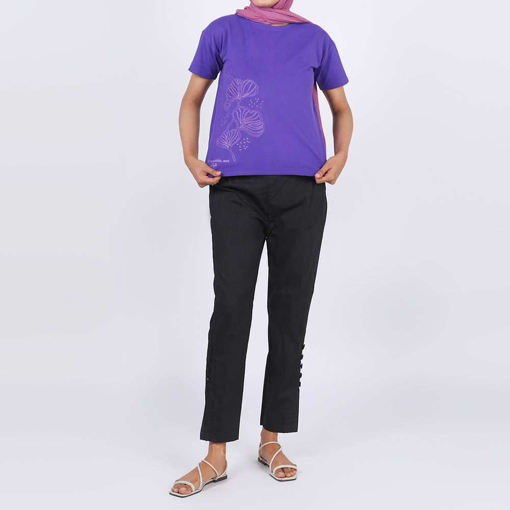 Eminent Women's Half Sleeves T-Shirt - Purple, Women T-Shirts & Tops, Eminent, Chase Value