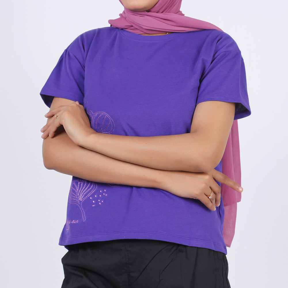 Eminent Women's Half Sleeves T-Shirt - Purple, Women T-Shirts & Tops, Eminent, Chase Value