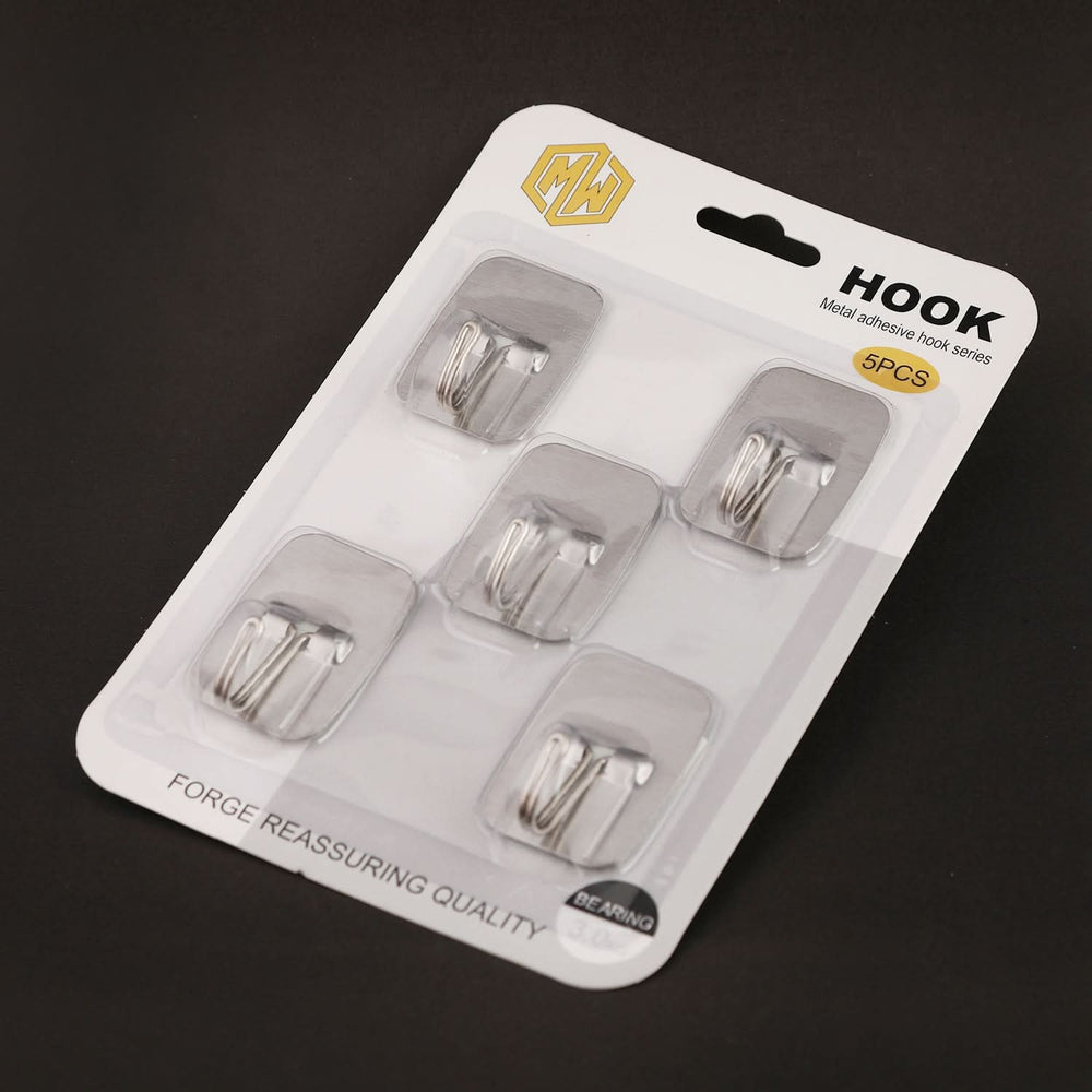 Hook Metal 5Pcs - Silver, Sticky Hook, Chase Value, Chase Value