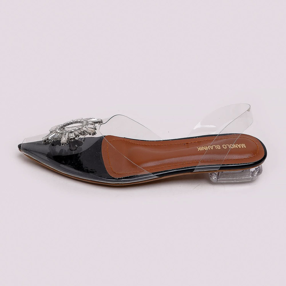 Women's backless Sandal - Black, Women Backless Pumps, Chase Value, Chase Value