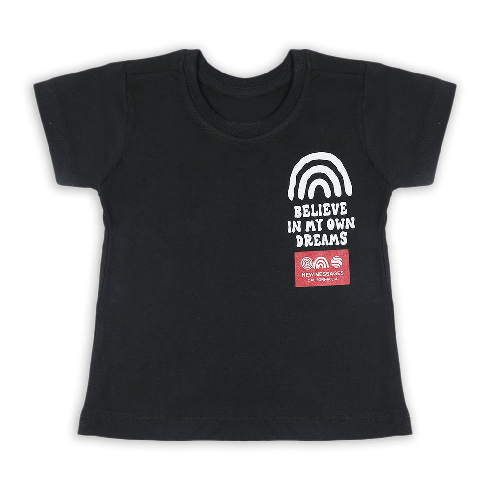 Boys Half Sleeves T-Shirt - Black, Boys T-Shirts, Chase Value, Chase Value