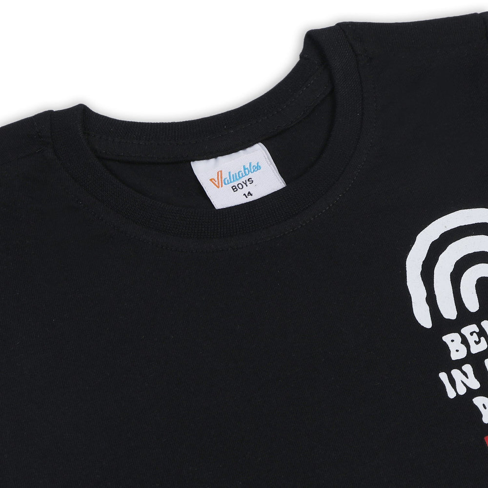 Boys Half Sleeves T-Shirt - Black, Boys T-Shirts, Chase Value, Chase Value