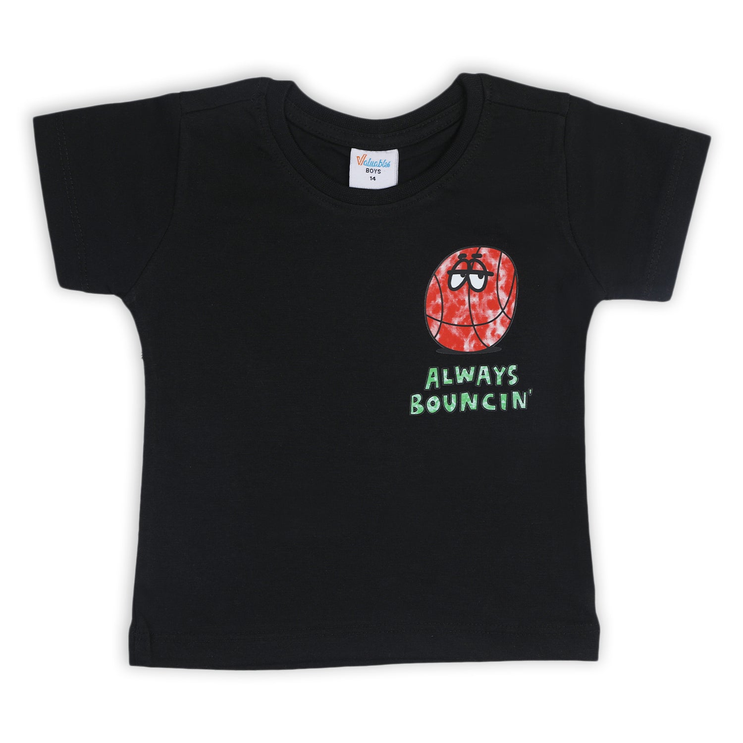 Boys Half Sleeves T-Shirt - Black, Boys T-Shirts, Chase Value, Chase Value