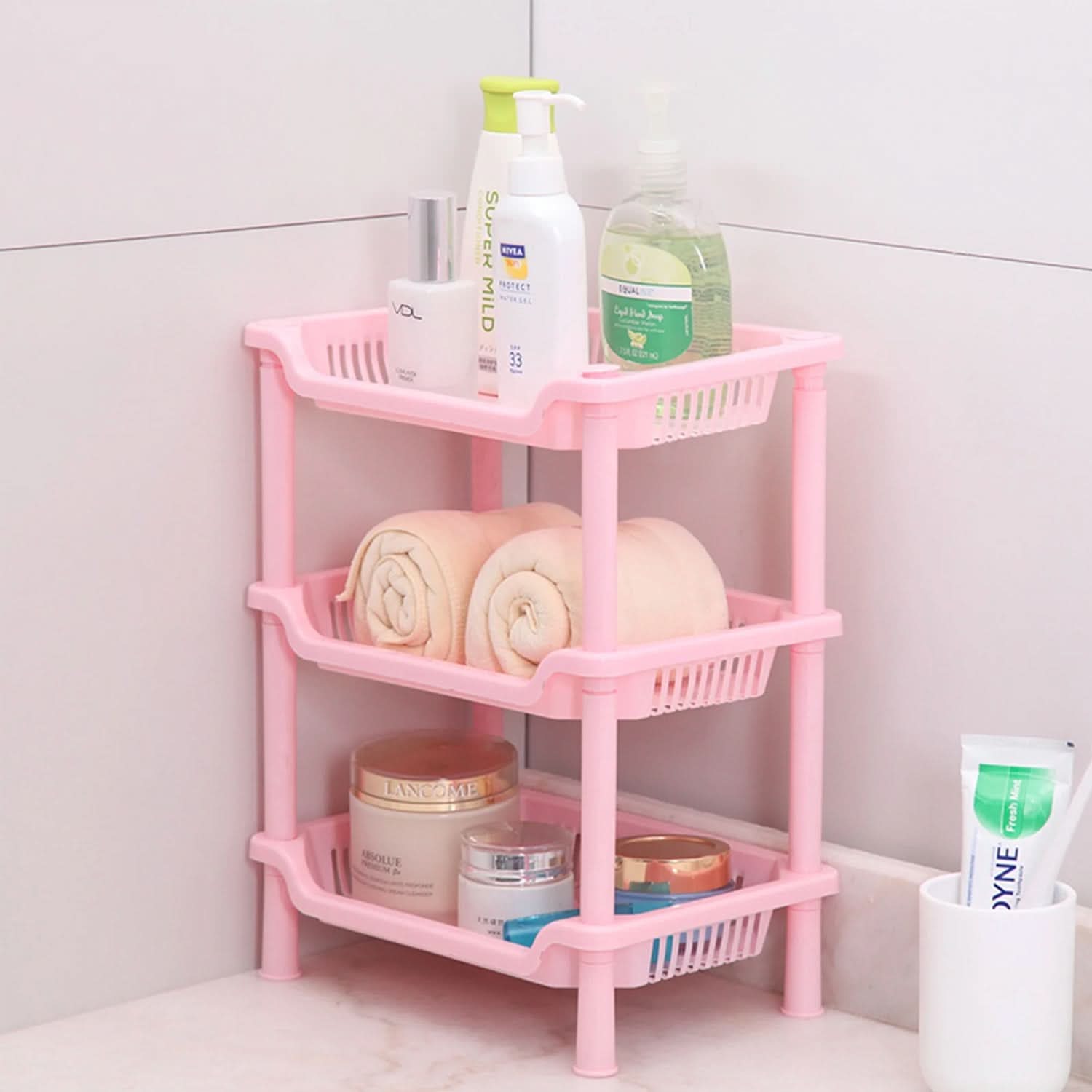 3 Tier Plastic Shelving Unit Storage Organizer Rack, Dish Rack, Chase Value, Chase Value