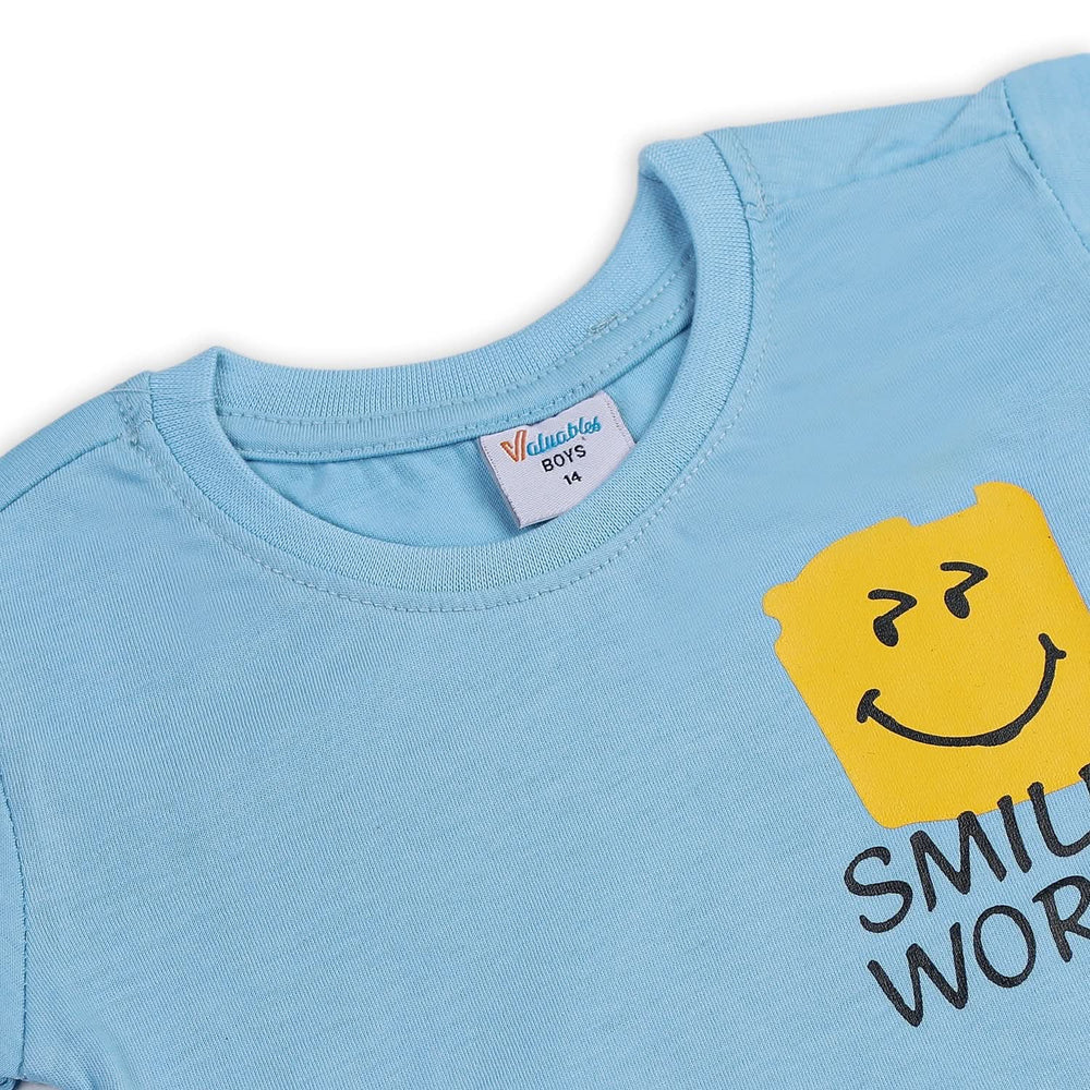 Boys Half Sleeves T-Shirt - Sky Blue, Boys T-Shirts, Chase Value, Chase Value