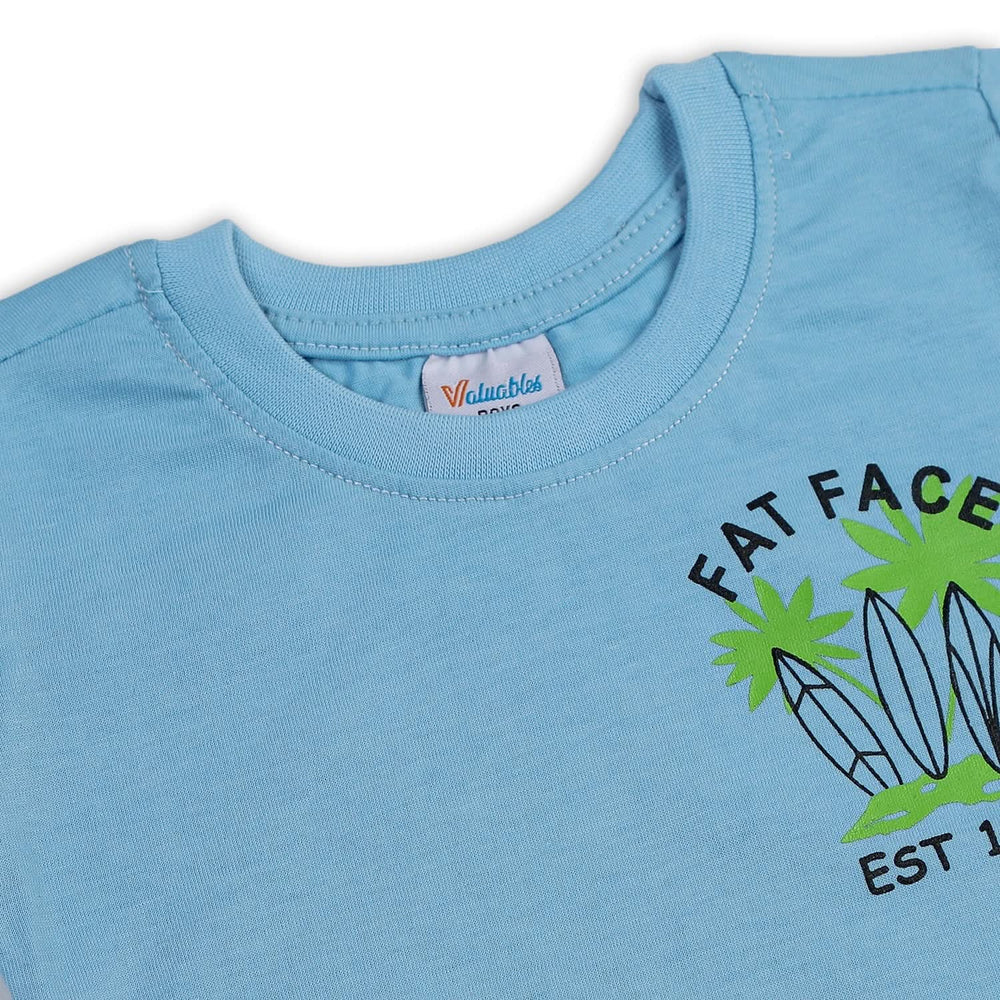 Boys Half Sleeves T-Shirt - Sky Blue, Boys T-Shirts, Chase Value, Chase Value