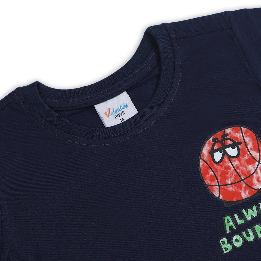 Boys Half Sleeves T-Shirt - Navy Blue, Boys T-Shirts, Chase Value, Chase Value