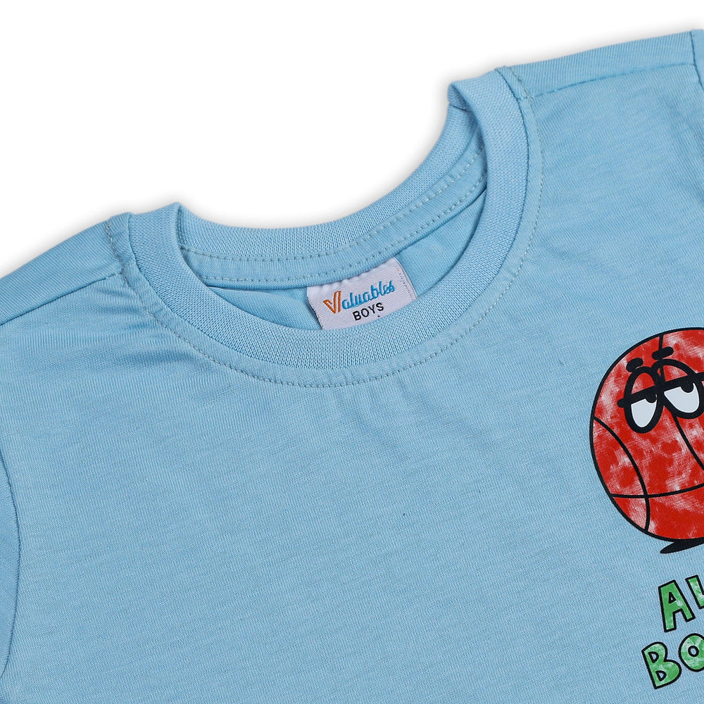 Boys Half Sleeves T-Shirt - Sky Blue, Boys T-Shirts, Chase Value, Chase Value
