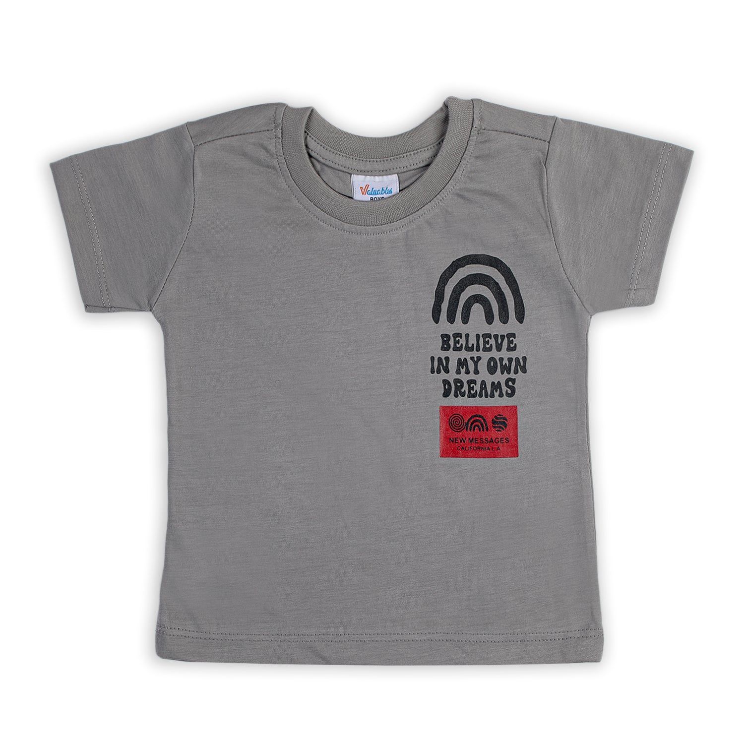 Boys Half Sleeves T-Shirt - Grey, Boys T-Shirts, Chase Value, Chase Value