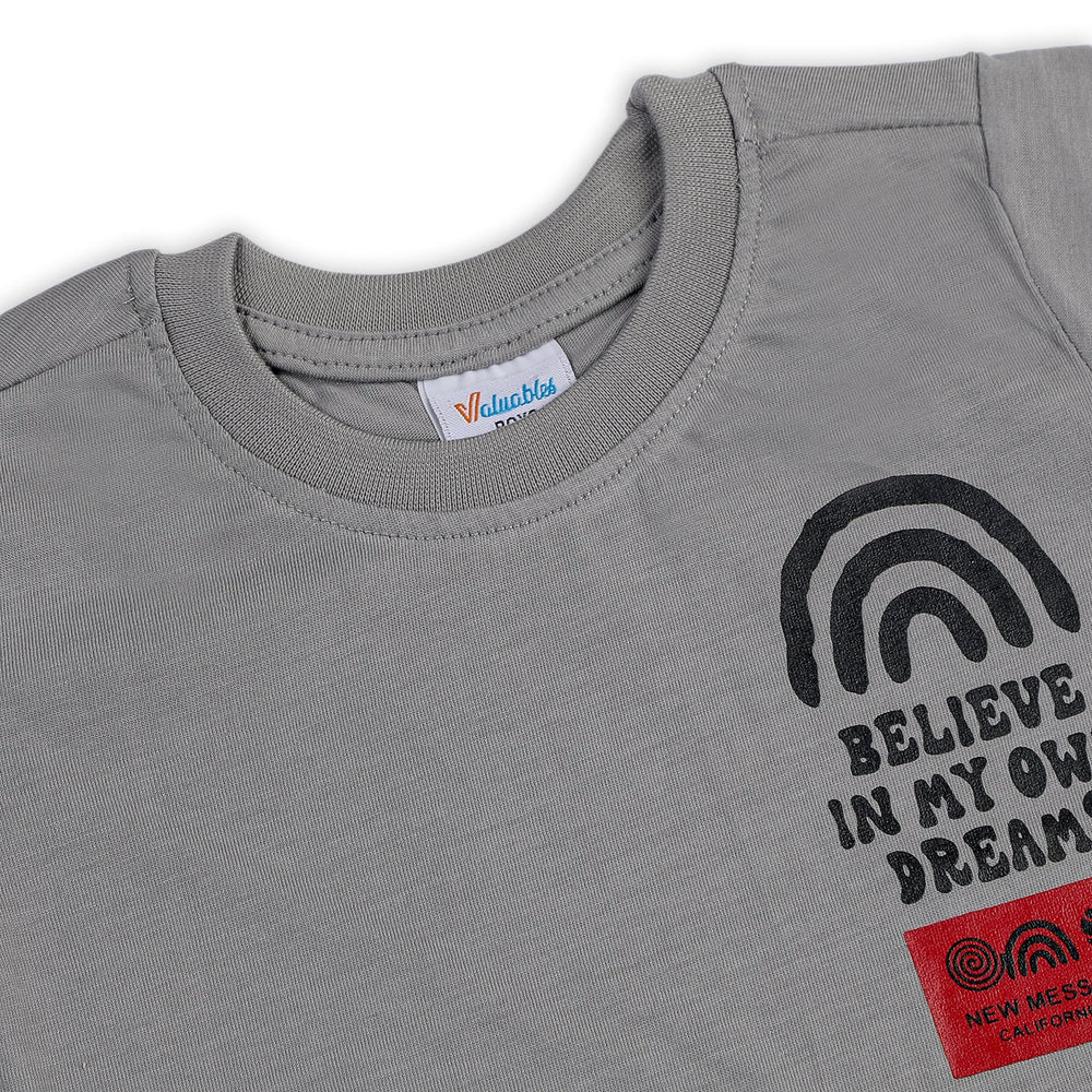 Boys Half Sleeves T-Shirt - Grey, Boys T-Shirts, Chase Value, Chase Value
