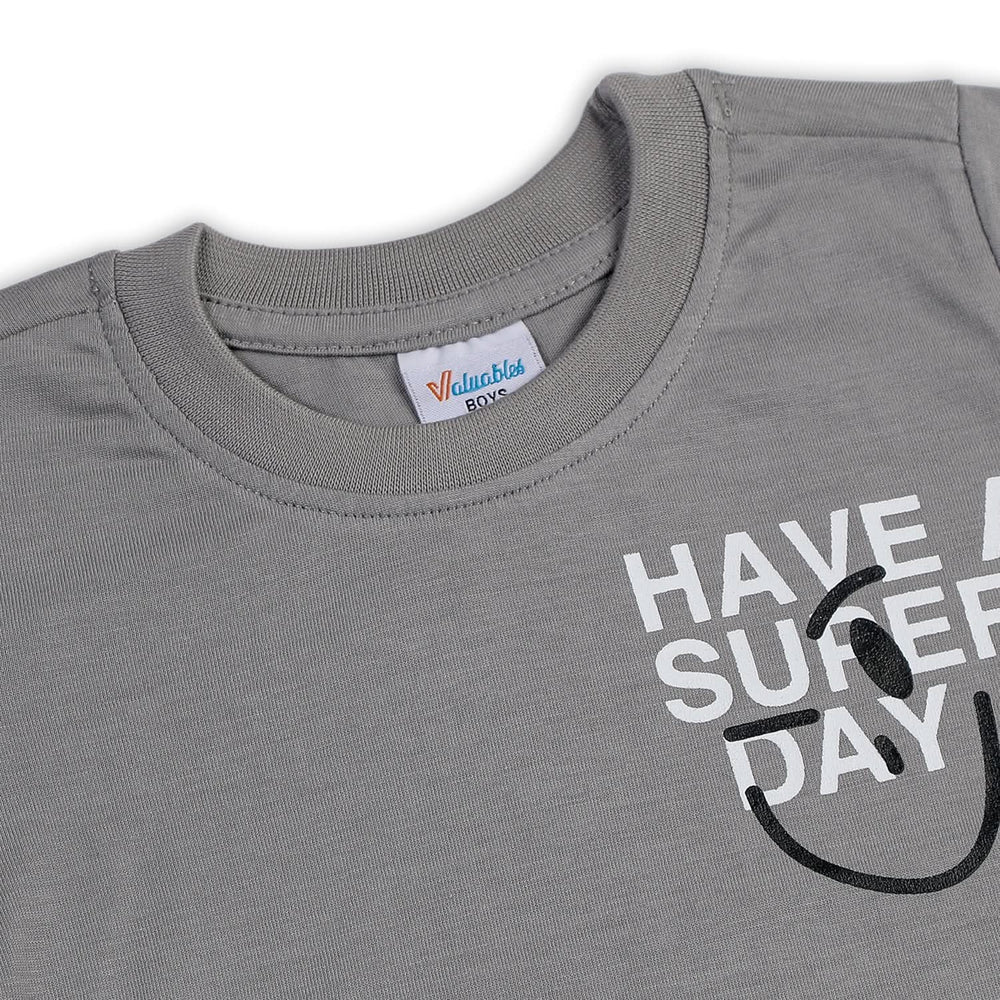 Boys Half Sleeves T-Shirt - Grey, Boys T-Shirts, Chase Value, Chase Value