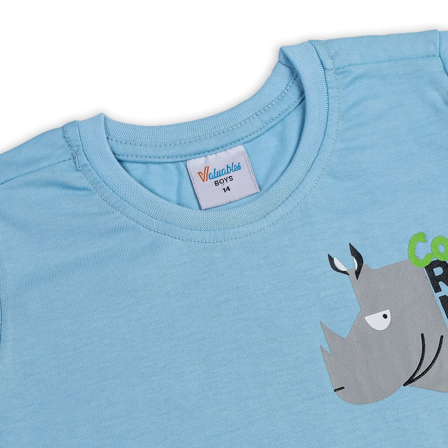 Boys Half Sleeves T-Shirt - Sky Blue, Boys T-Shirts, Chase Value, Chase Value