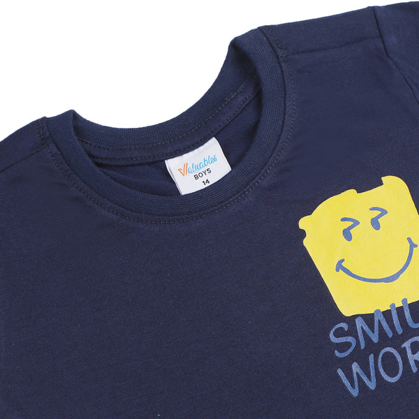Boys Half Sleeves T-Shirt - Navy Blue