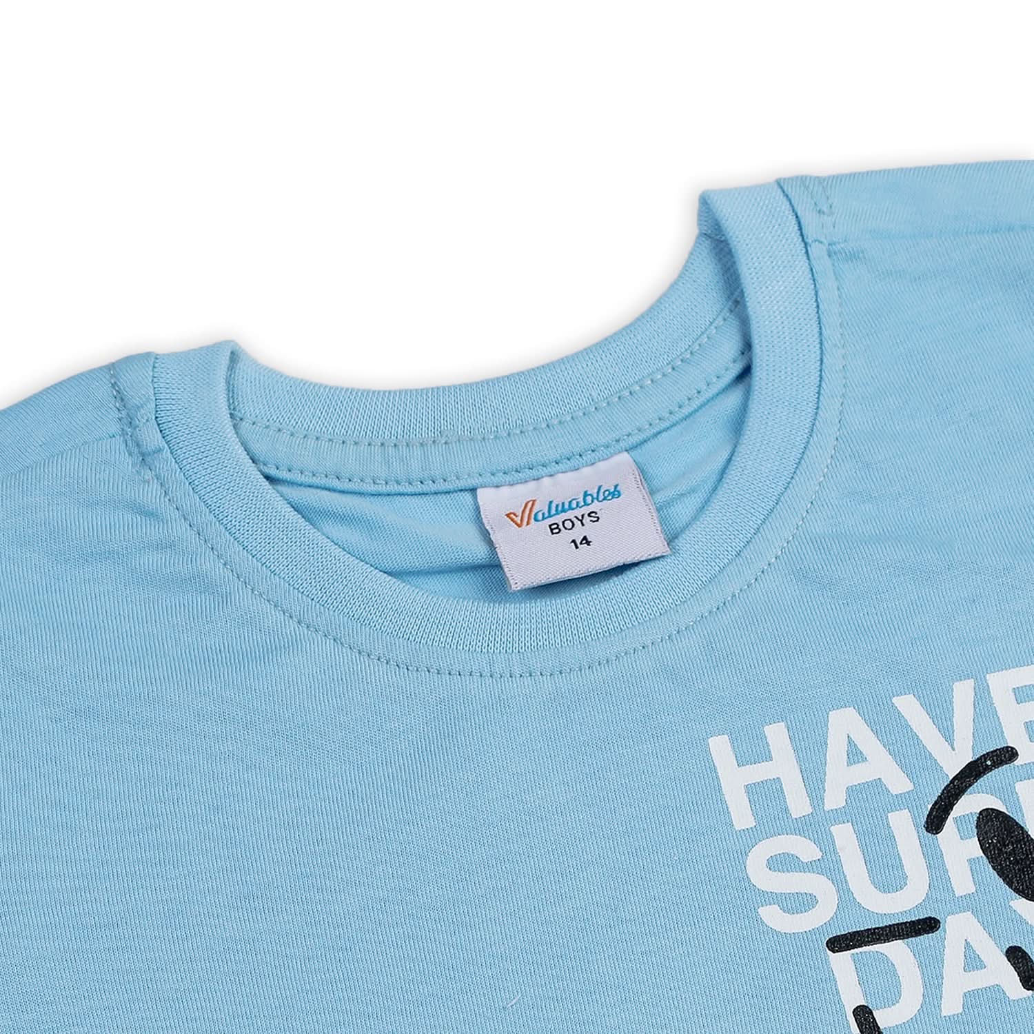 Boys Half Sleeves T-Shirt - Sky Blue, Boys T-Shirts, Chase Value, Chase Value