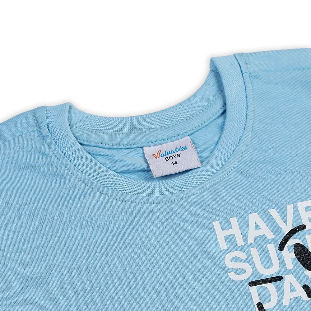 Boys Half Sleeves T-Shirt - Sky Blue, Boys T-Shirts, Chase Value, Chase Value