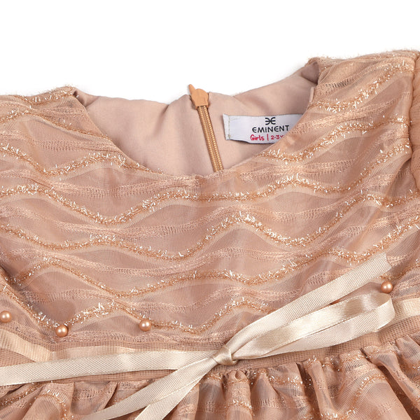 Eminent Girls Fancy Frock - Peach