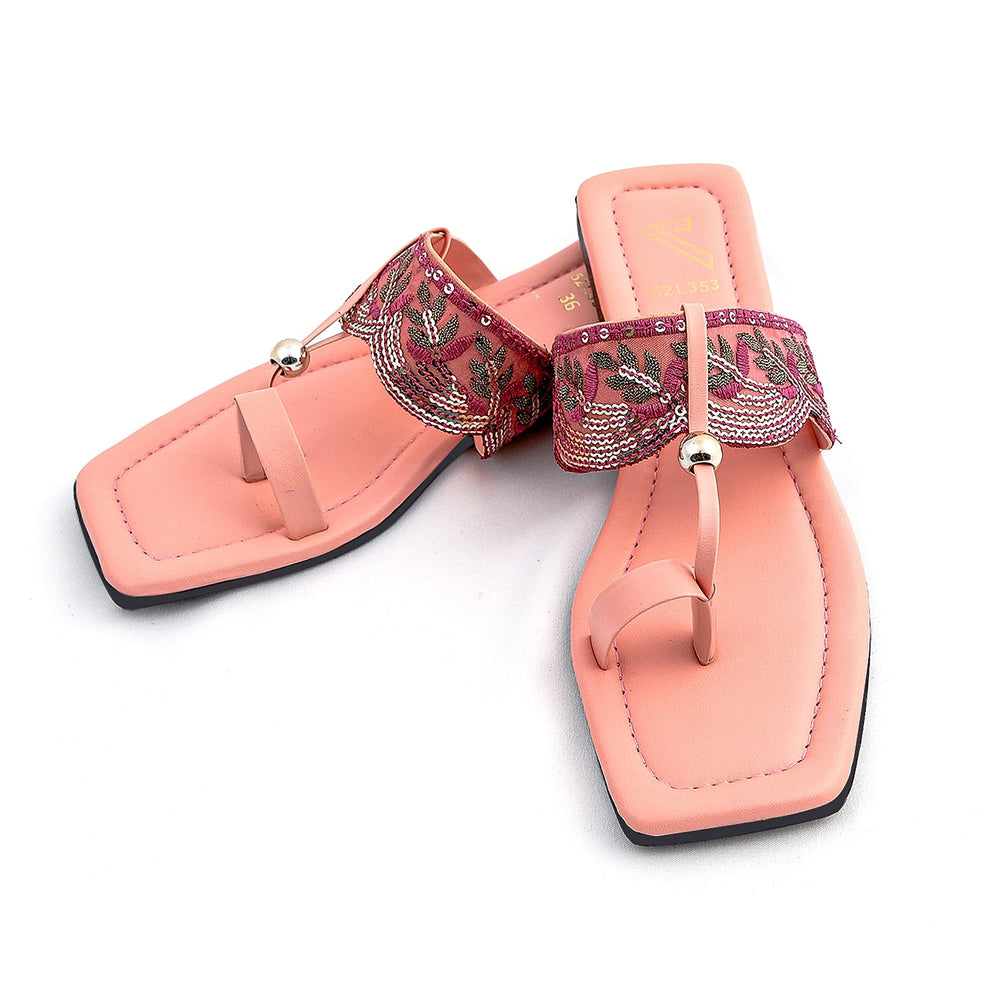 Women's Kolhapuri Slipper - Pink, Women Slippers, Chase Value, Chase Value
