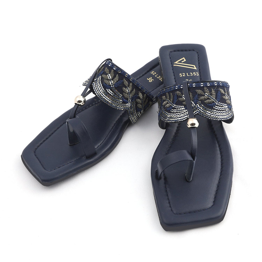 Women's Kolhapuri Slipper - Navy Blue, Women Slippers, Chase Value, Chase Value