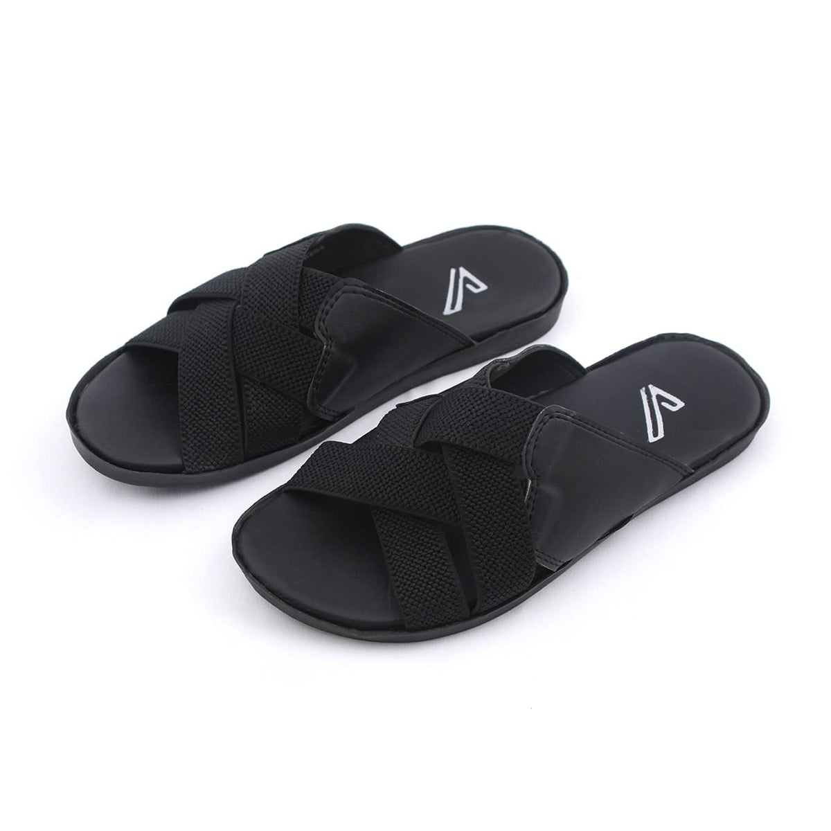 Valuable Cross-Strap Casual Slippers 811/M283 - Black, Men's Slippers, Chase Value, Chase Value