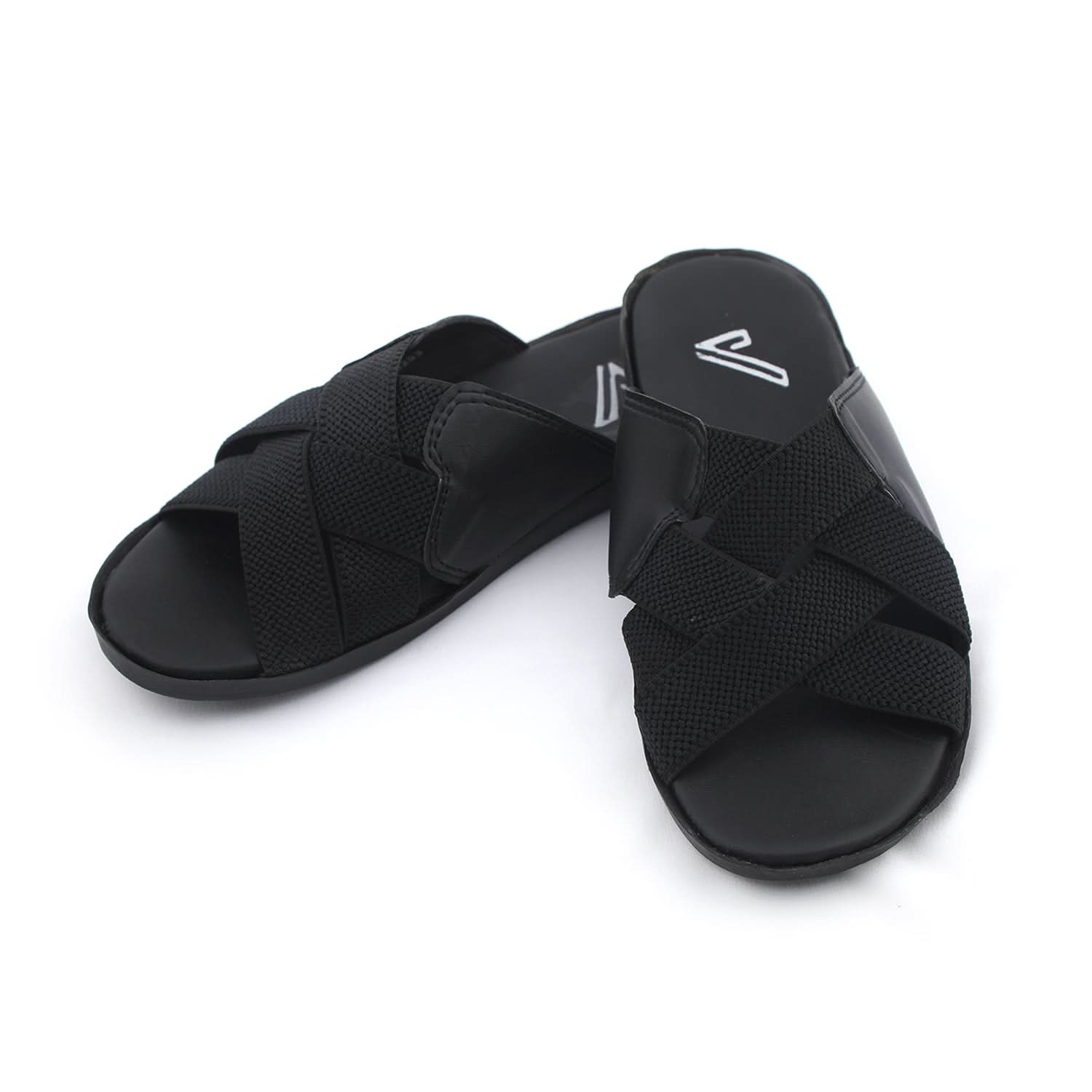 Valuable Cross-Strap Casual Slippers 811/M283 - Black, Men's Slippers, Chase Value, Chase Value