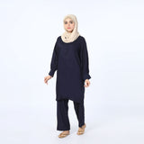 Women's Dyed Solid Co-Ord Set - Navy Blue, Women Co-Ord Set, Chase Value, Chase Value