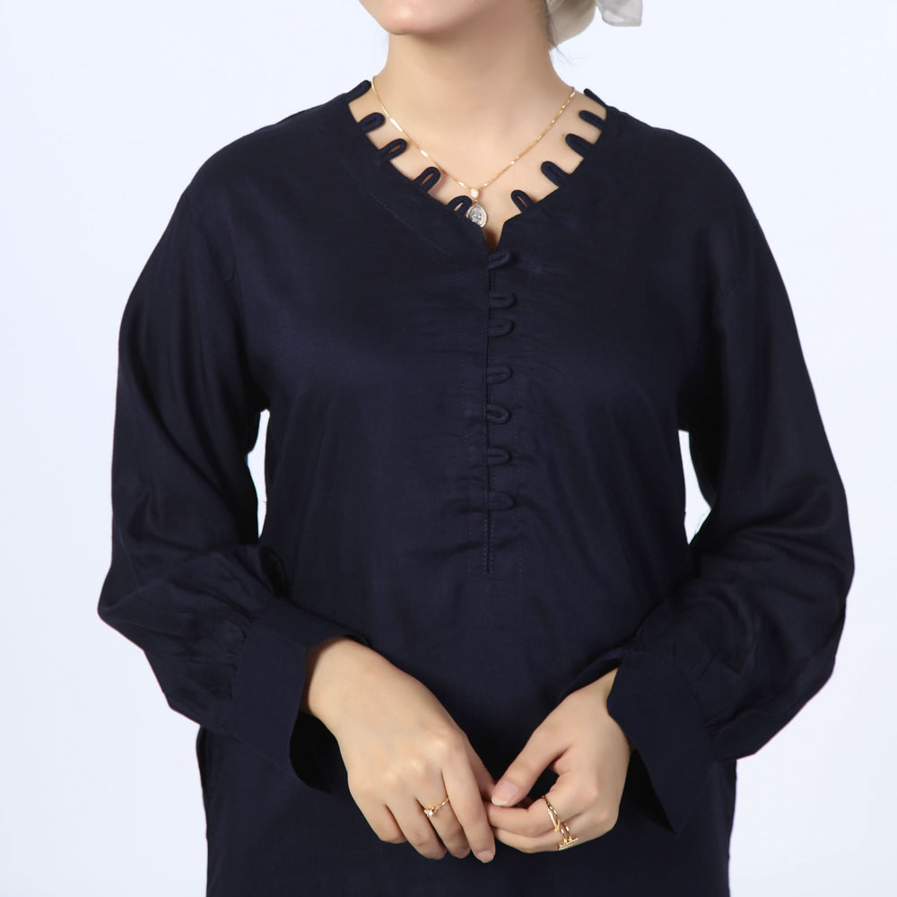Women's Dyed Solid Co-Ord Set - Navy Blue, Women Co-Ord Set, Chase Value, Chase Value
