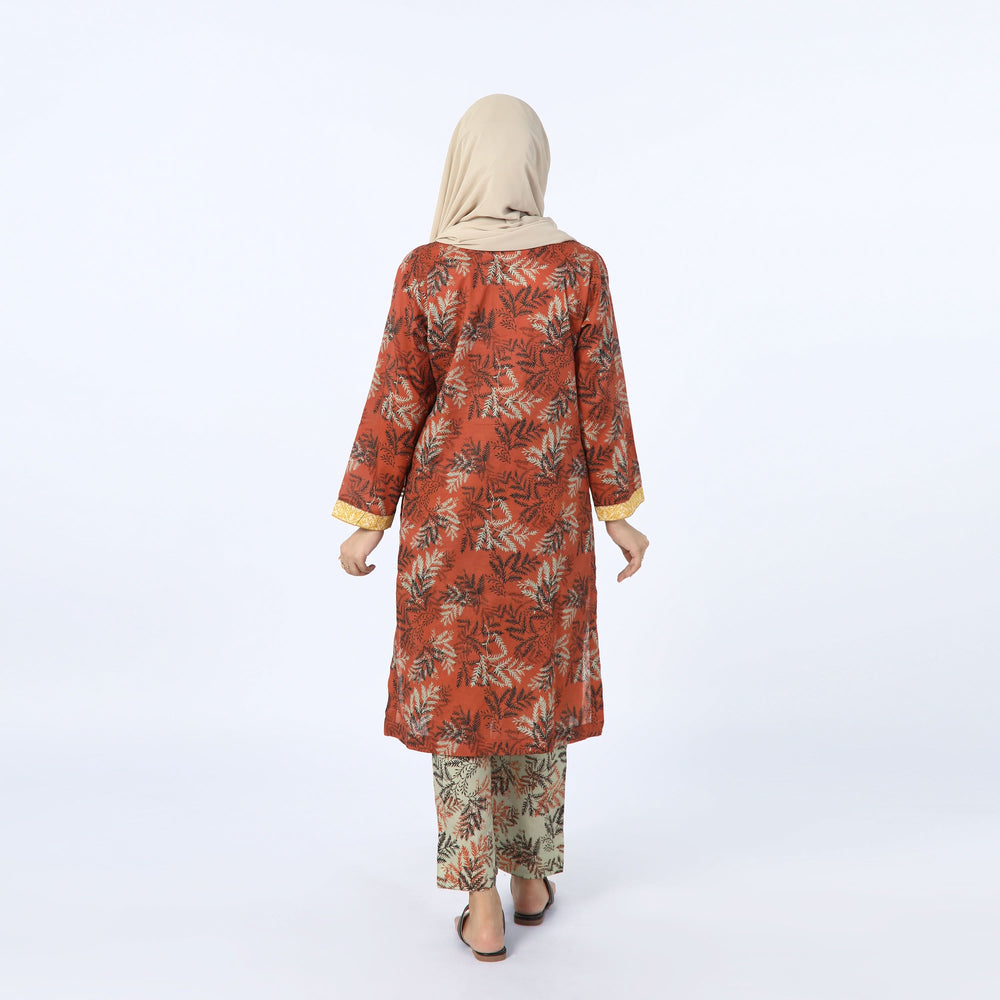 Women's Printed Co-Ord Set - Rust, Women Co-Ord Set, Chase Value, Chase Value