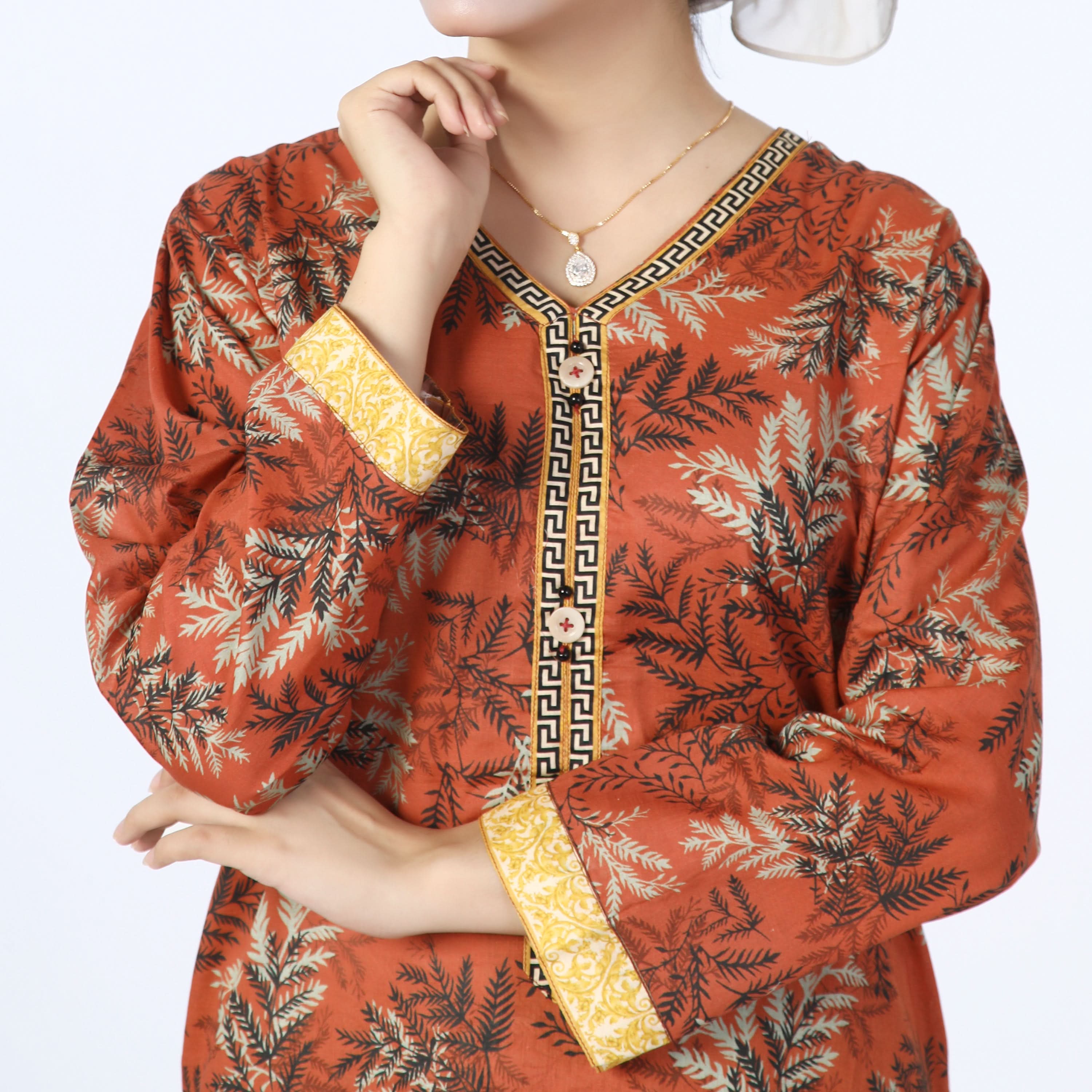 Women's Printed Co-Ord Set - Rust, Women Co-Ord Set, Chase Value, Chase Value