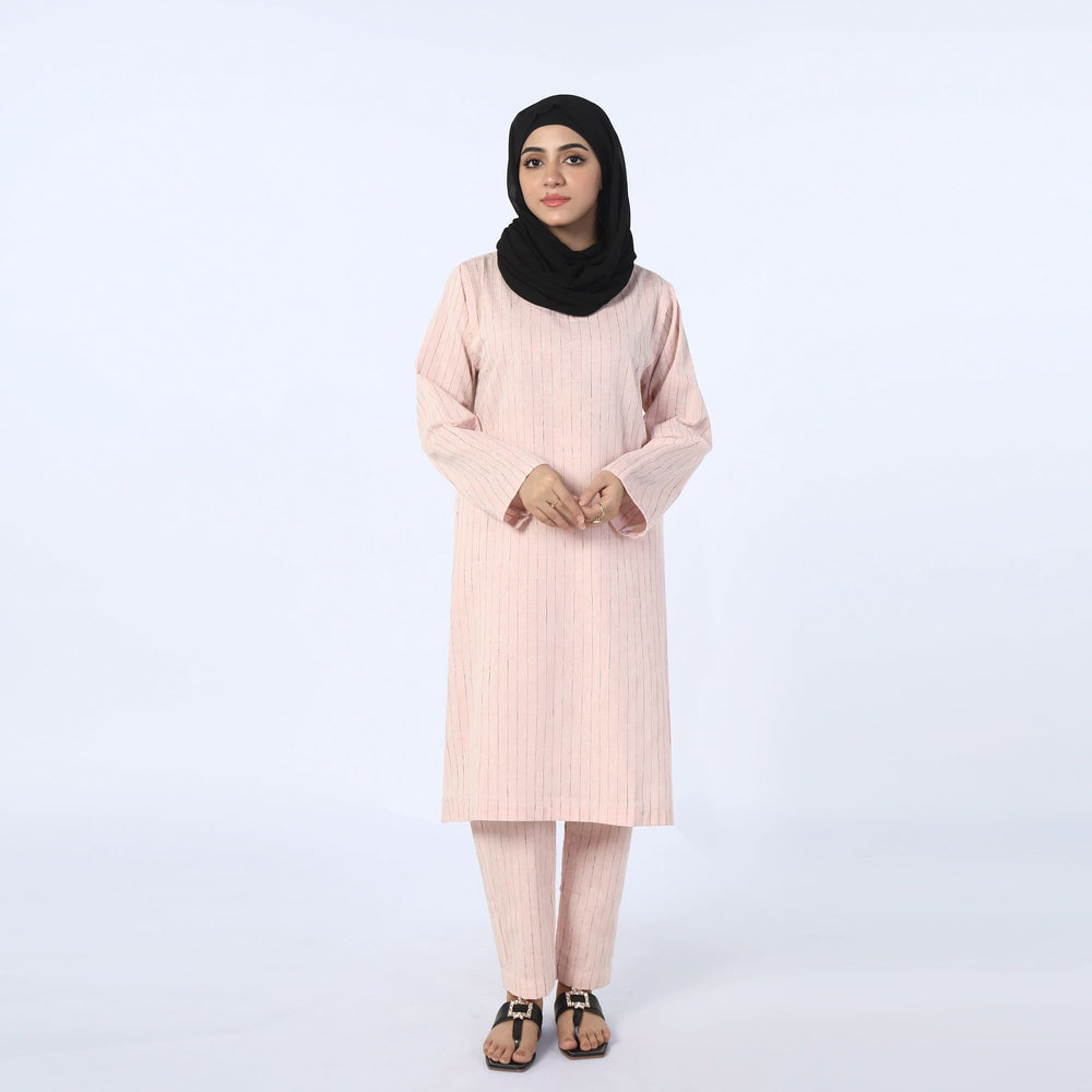 Women's Stripe Shalwar Suit - Light Pink, Women Shalwar Suits, Chase Value, Chase Value