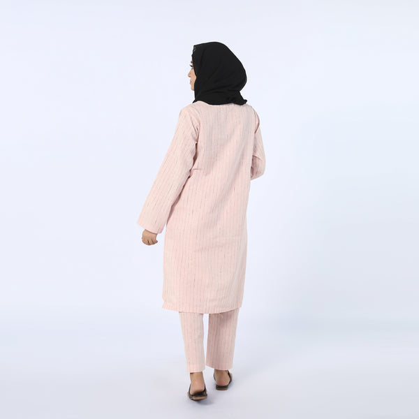 Women's Stripe Shalwar Suit - Light Pink
