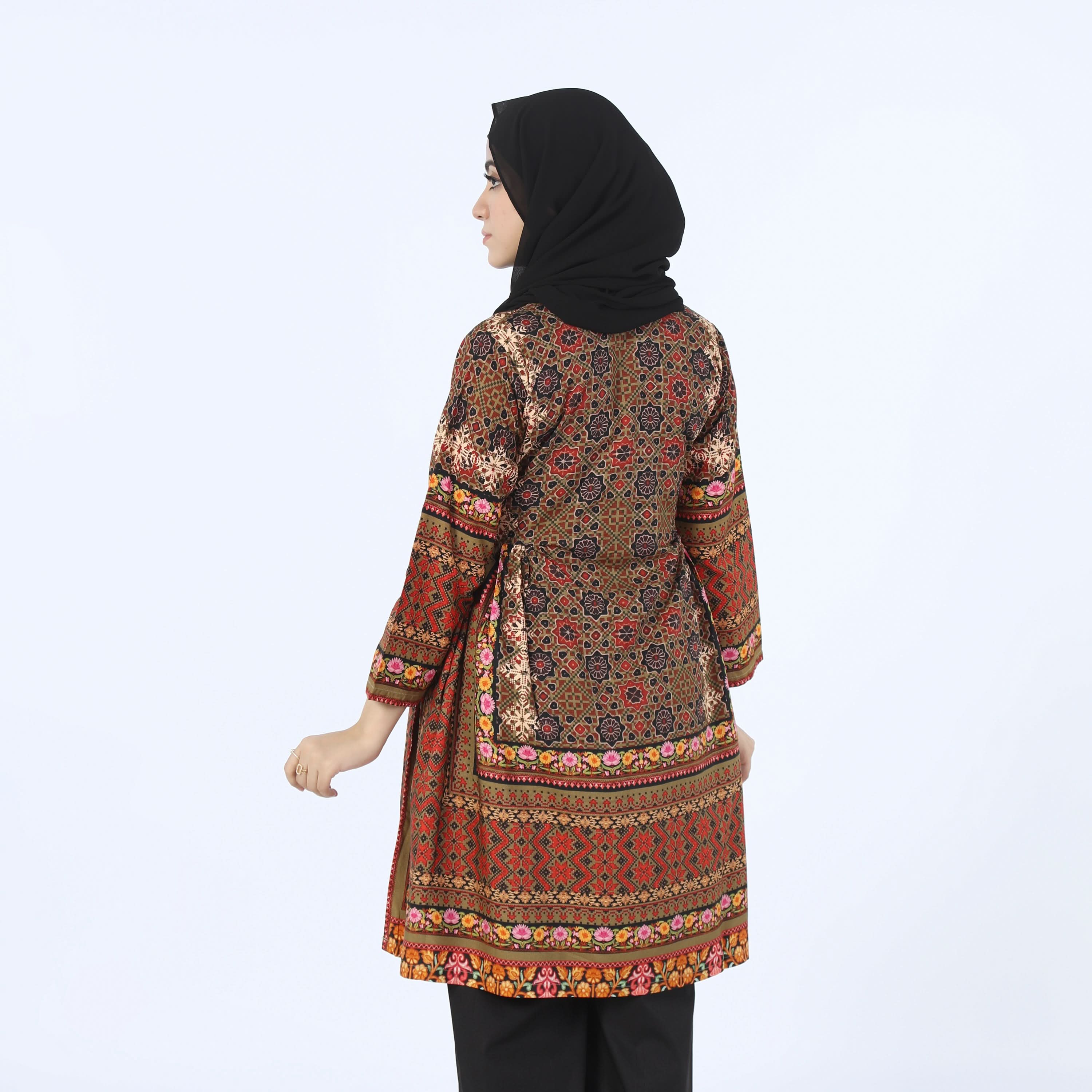 Women's Digital Printed Khaddar Stitched Frock - Multi Color, Women Ready Kurtis, Chase Value, Chase Value