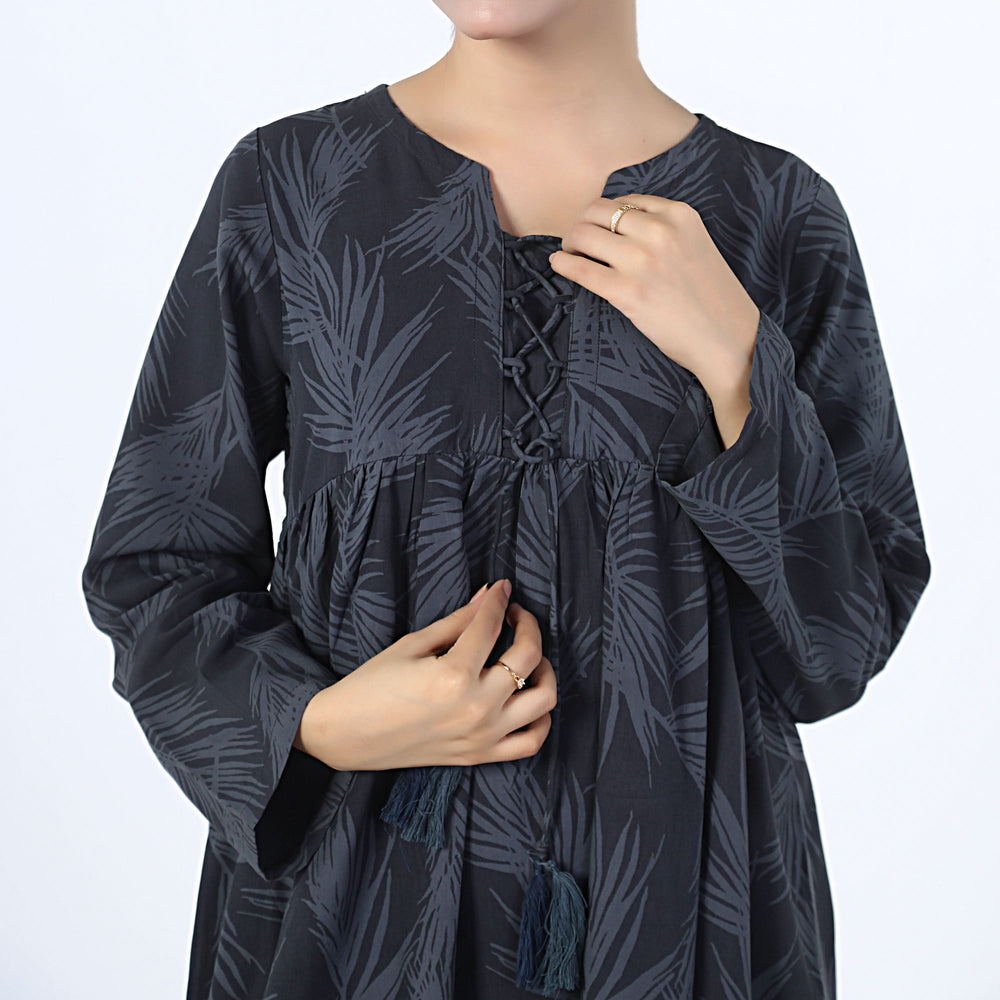 Women's Linen Printed Co-Ord Set - Grey, Women Co-Ord Set, Chase Value, Chase Value